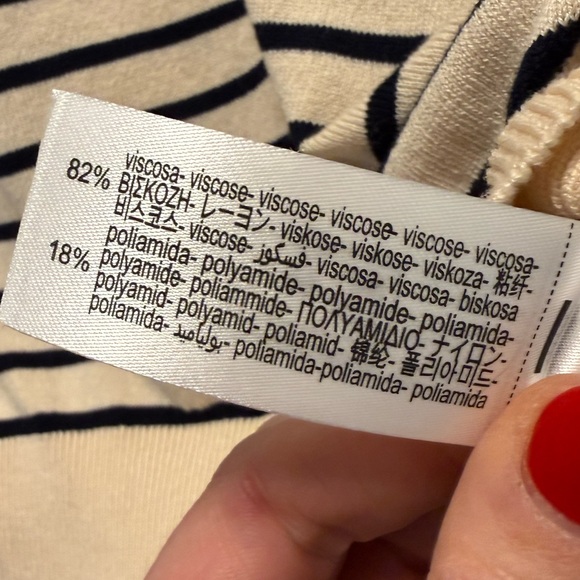 ZARA Cream & Black Striped Button Front Cardigan Sweater Size Small NWOT - Picture 7 of 7